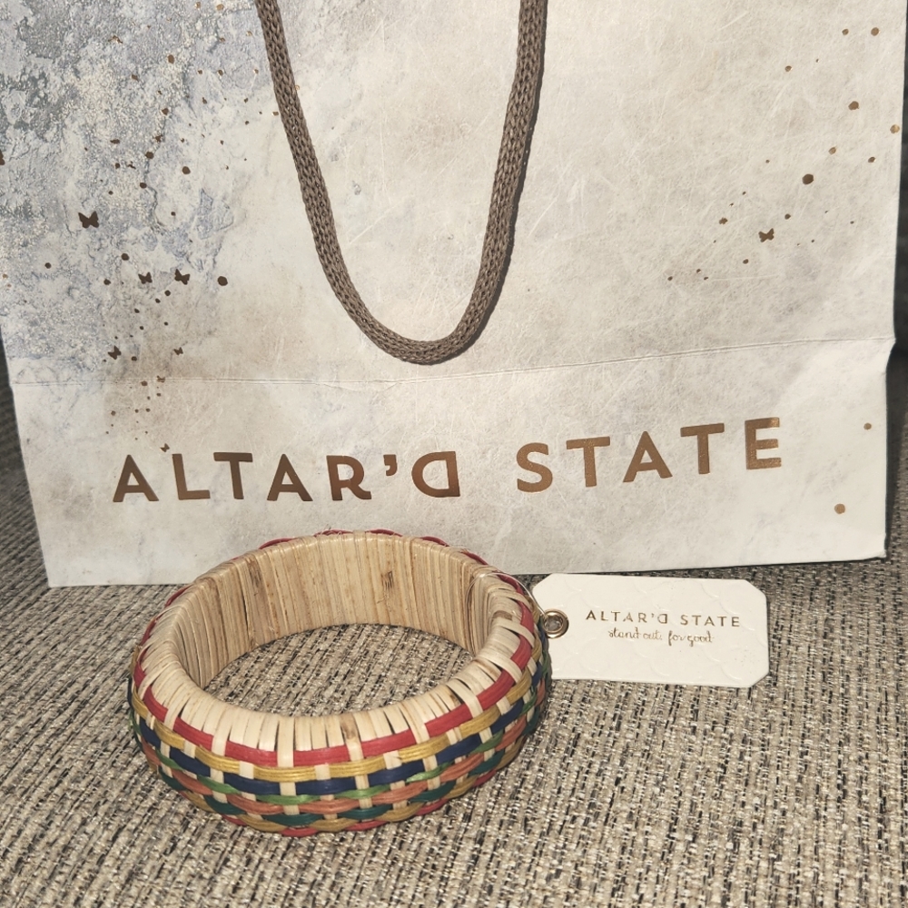 Multi colored woven bangle